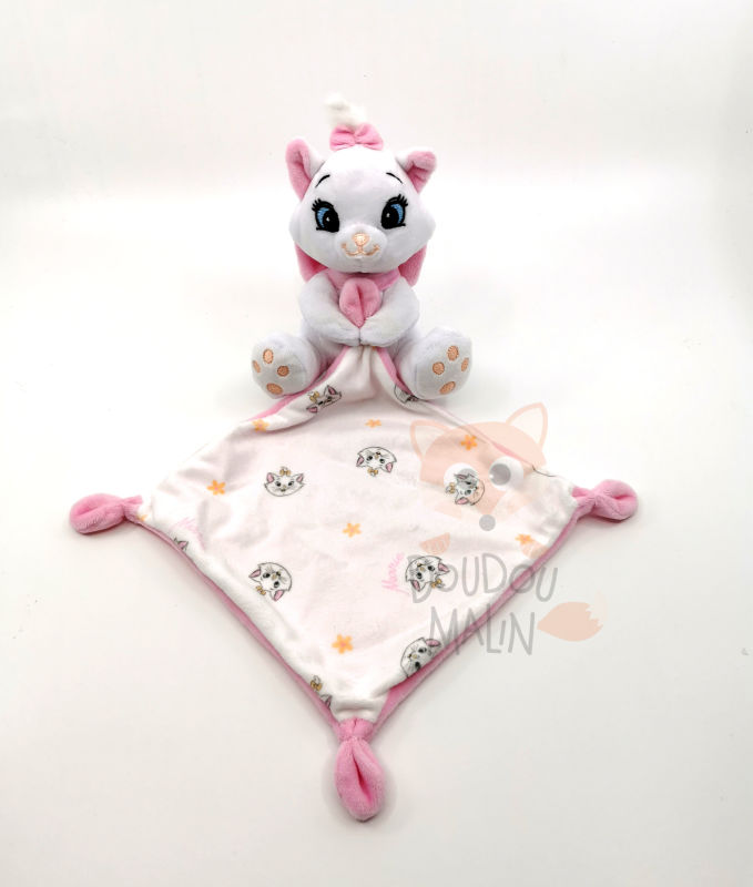  - marie the cat - plush with comforter pink white 25 cm 